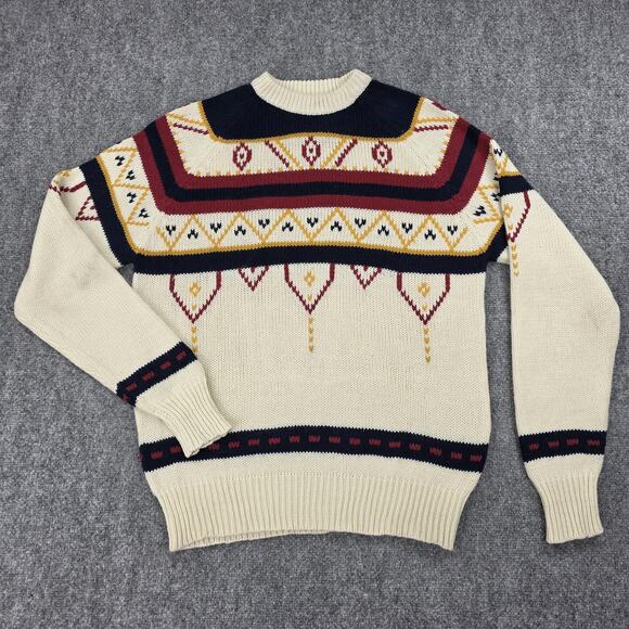 Youngbloods Other - Youngbloods Sweater Men Medium Cream Southwestern Aztec Acrylic Knit Pullover 90